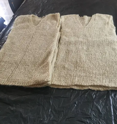 Handmade wool knit vests