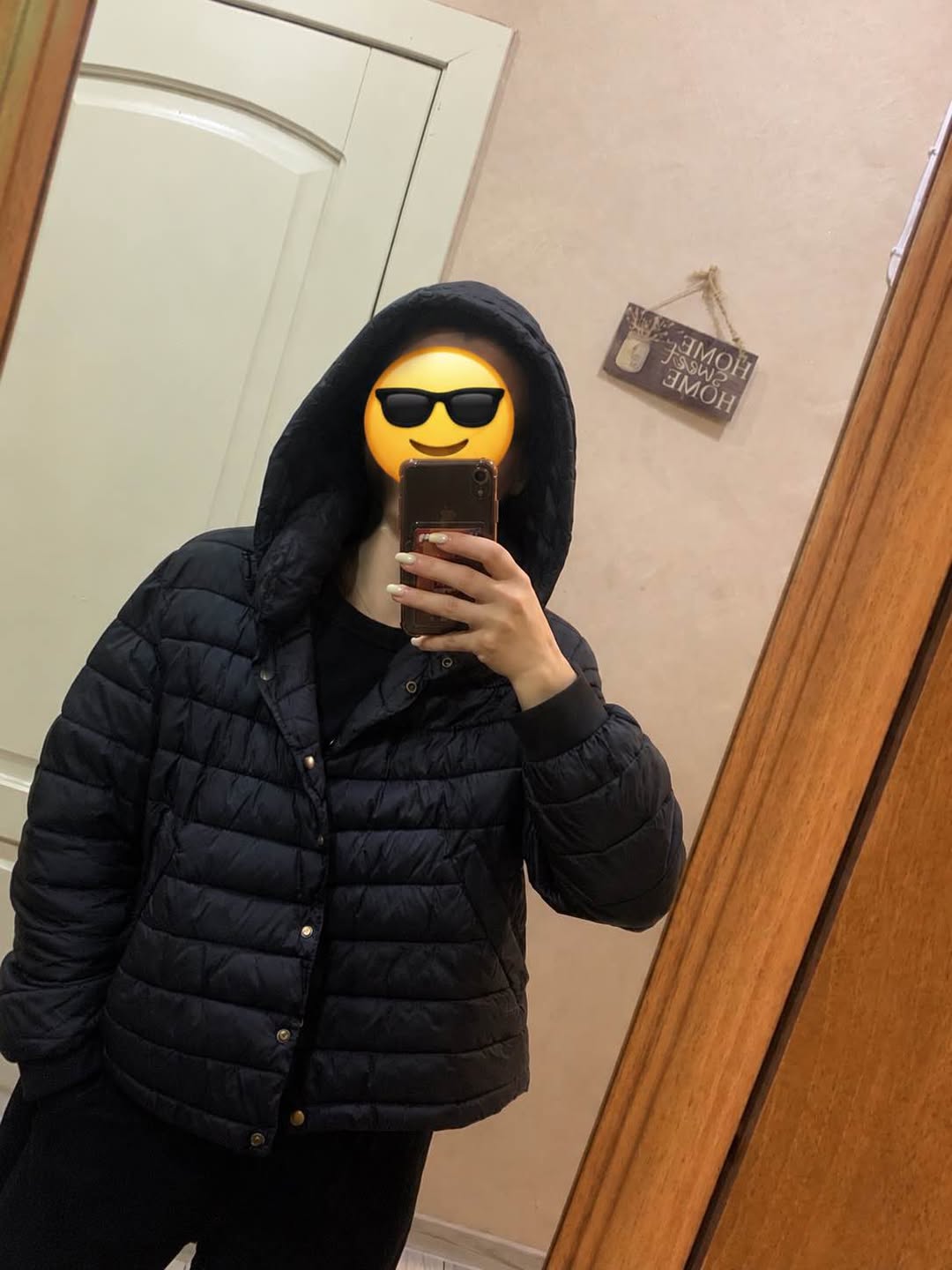 чёрный стеганый жакет, XL