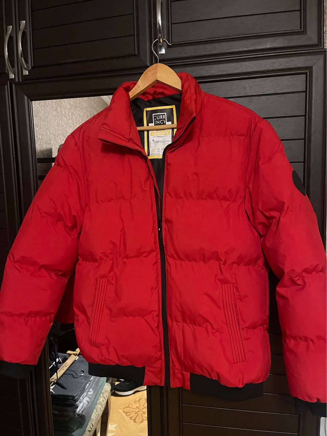 New red winter coat