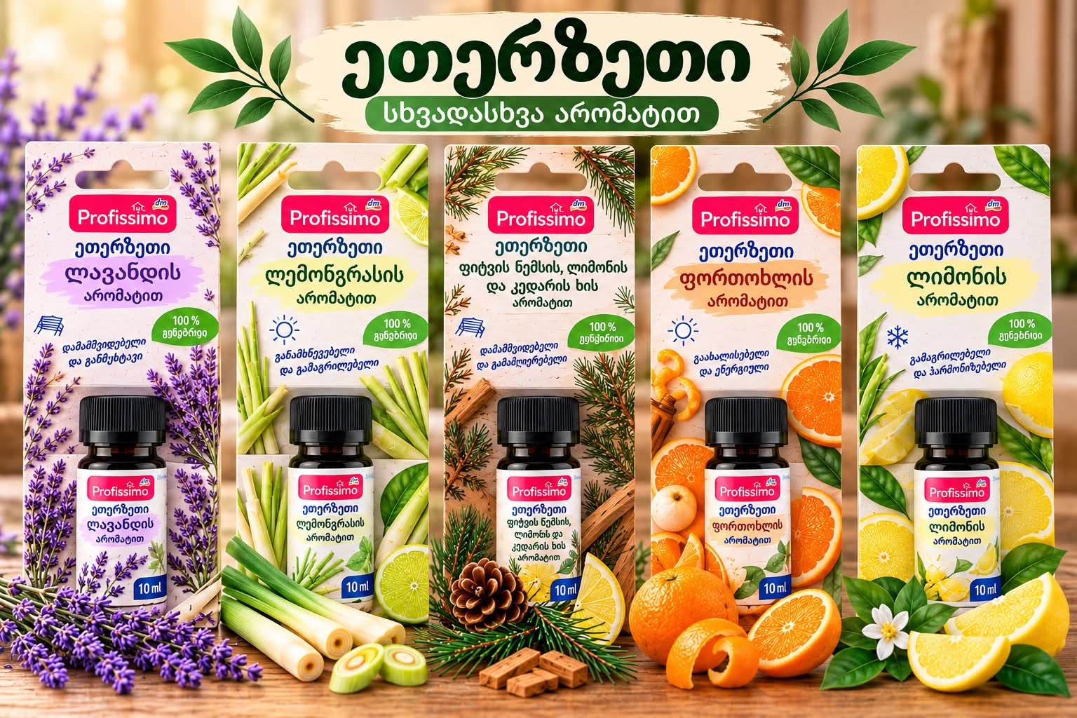 Essential oil 10 ml, various aromas