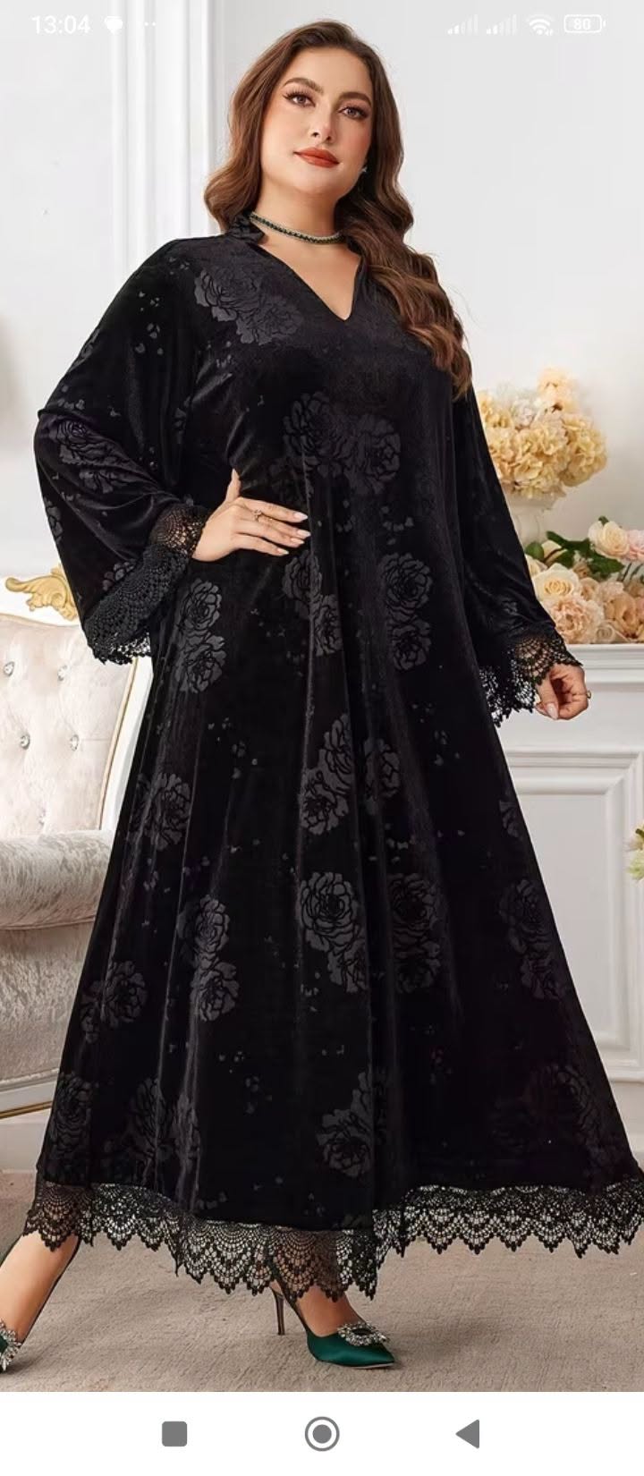 The most beautiful large-sized velvet dress 100-130
