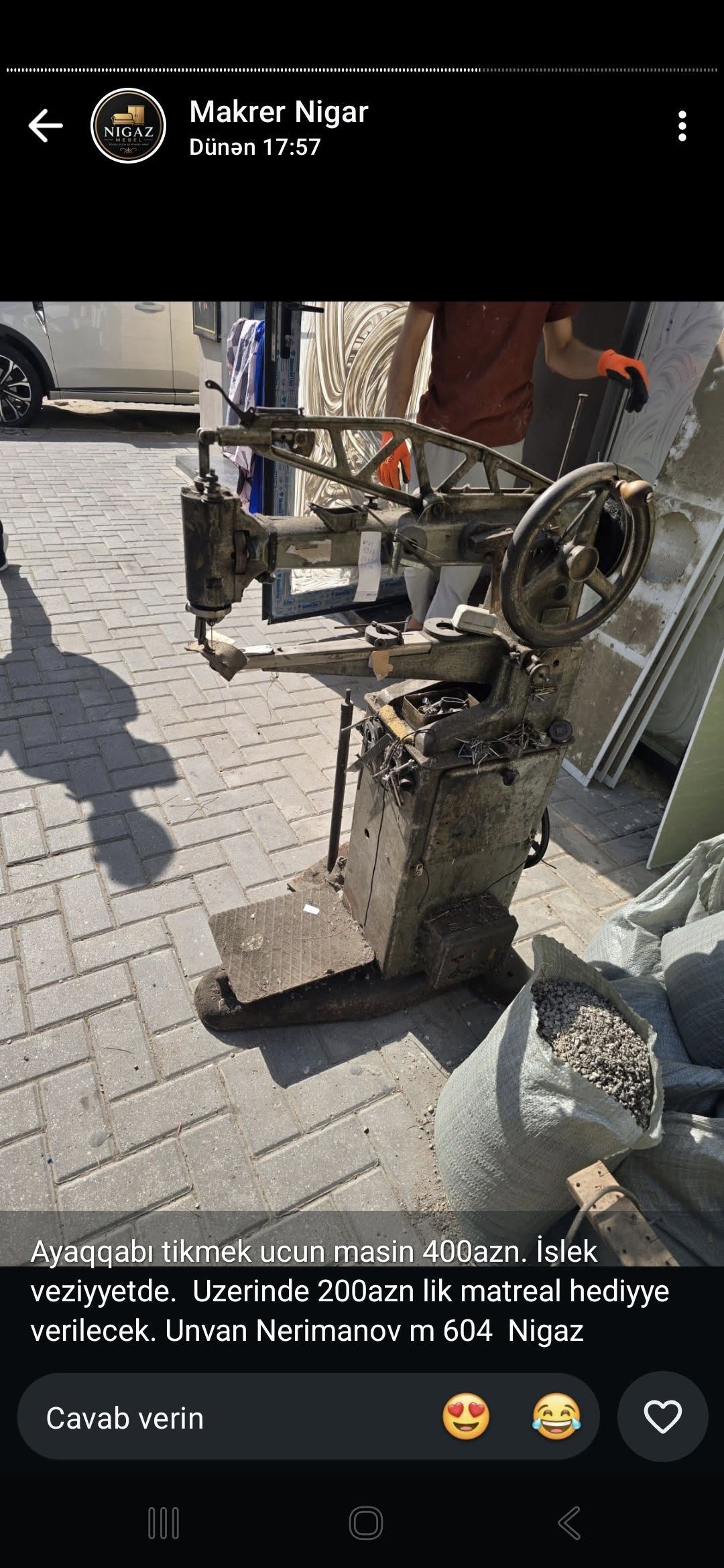 İşlem durumunda 300azn üstünde bazı materyaller