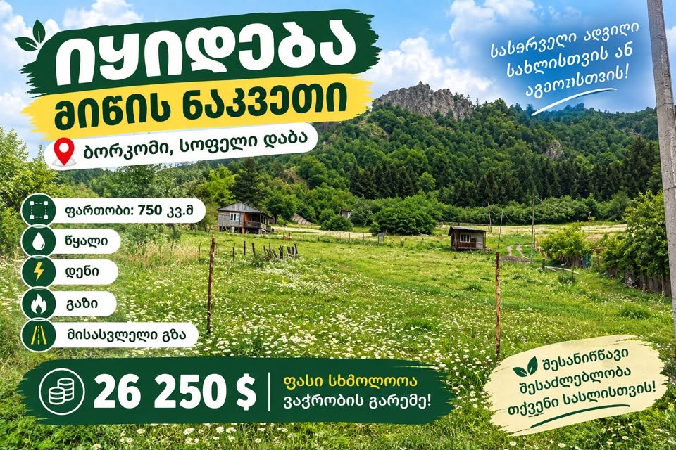 Участок земли, Боржоми — $26,250