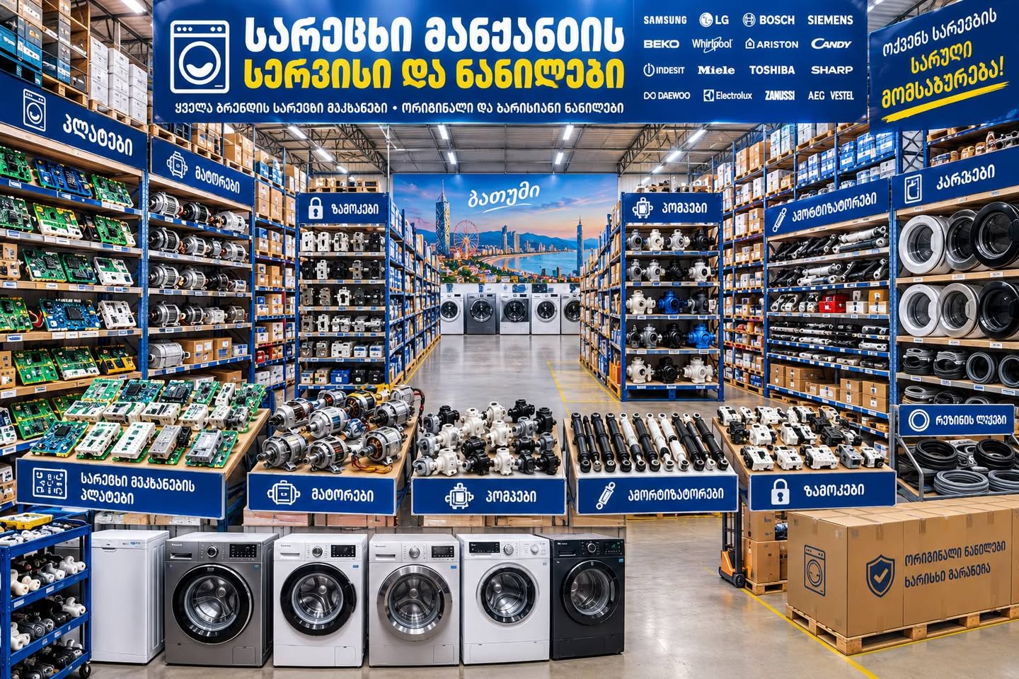 სარეცხი მანქანების რემონტი და საფეხურები, ბათუმი