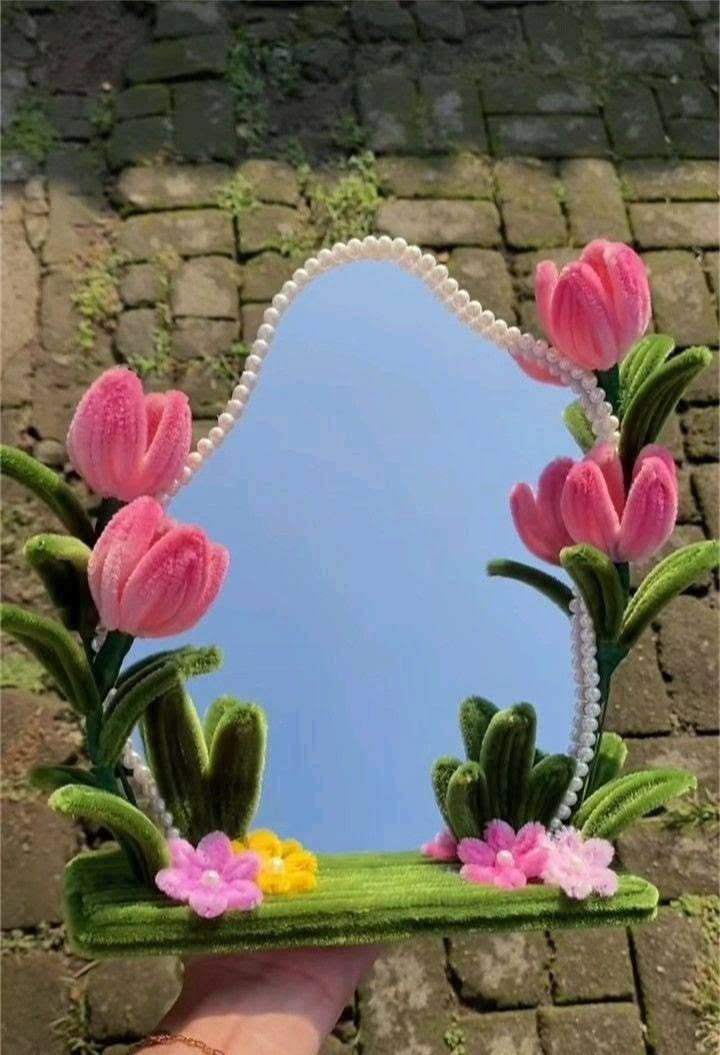 Floral handmade mirror