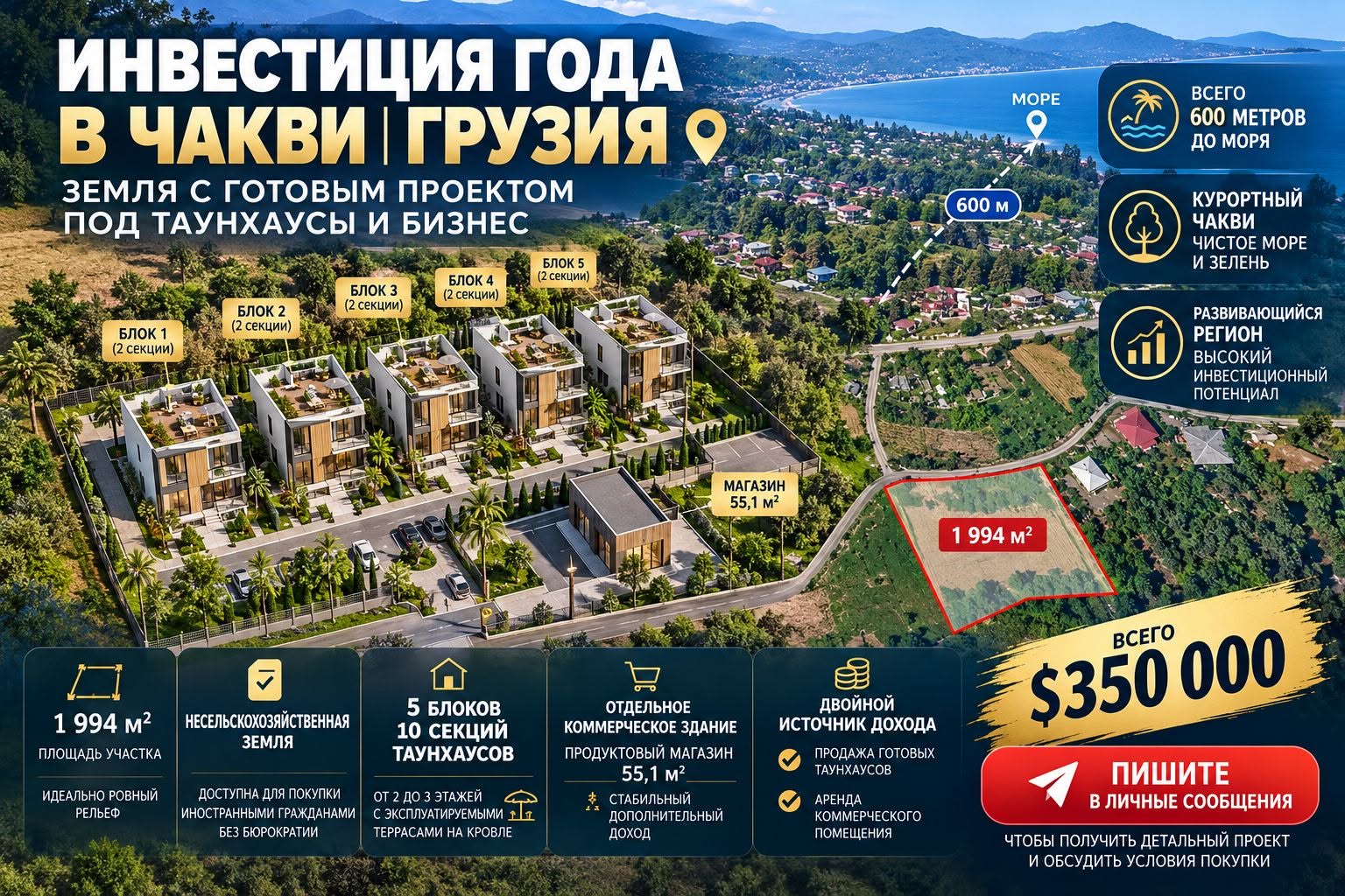 Land plot, Batumi — $350,000