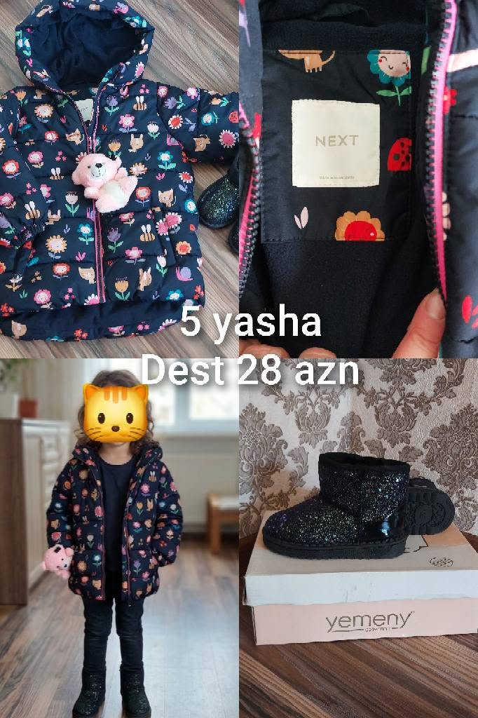 Uşaq qış gödəkçəsi və çəkmə, 5 yaş