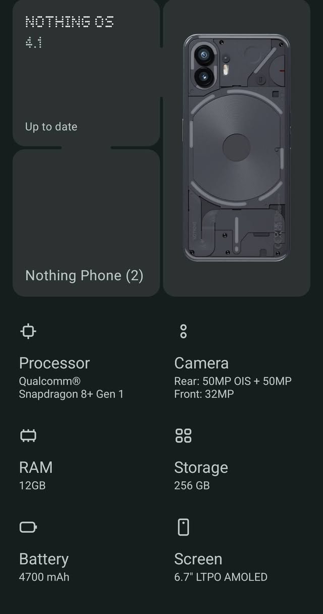 nothing phone 2 . მაგარ მდგომარეობაში