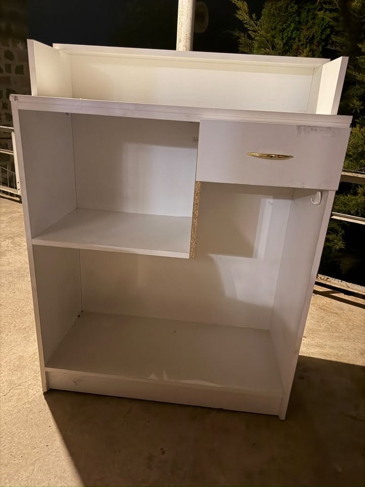 White cabinet with drawer