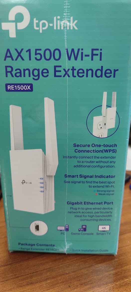TP-Link AX1500 Wi-Fi range extender, sealed