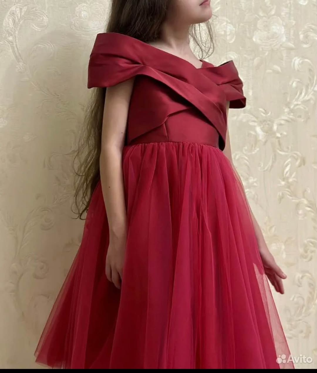 Monnalisa red dress, 6-7 years