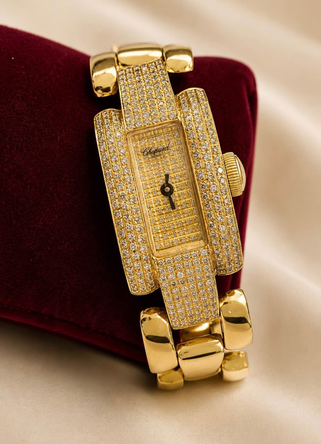 Chopard diamond-set gold watch, 750 gold